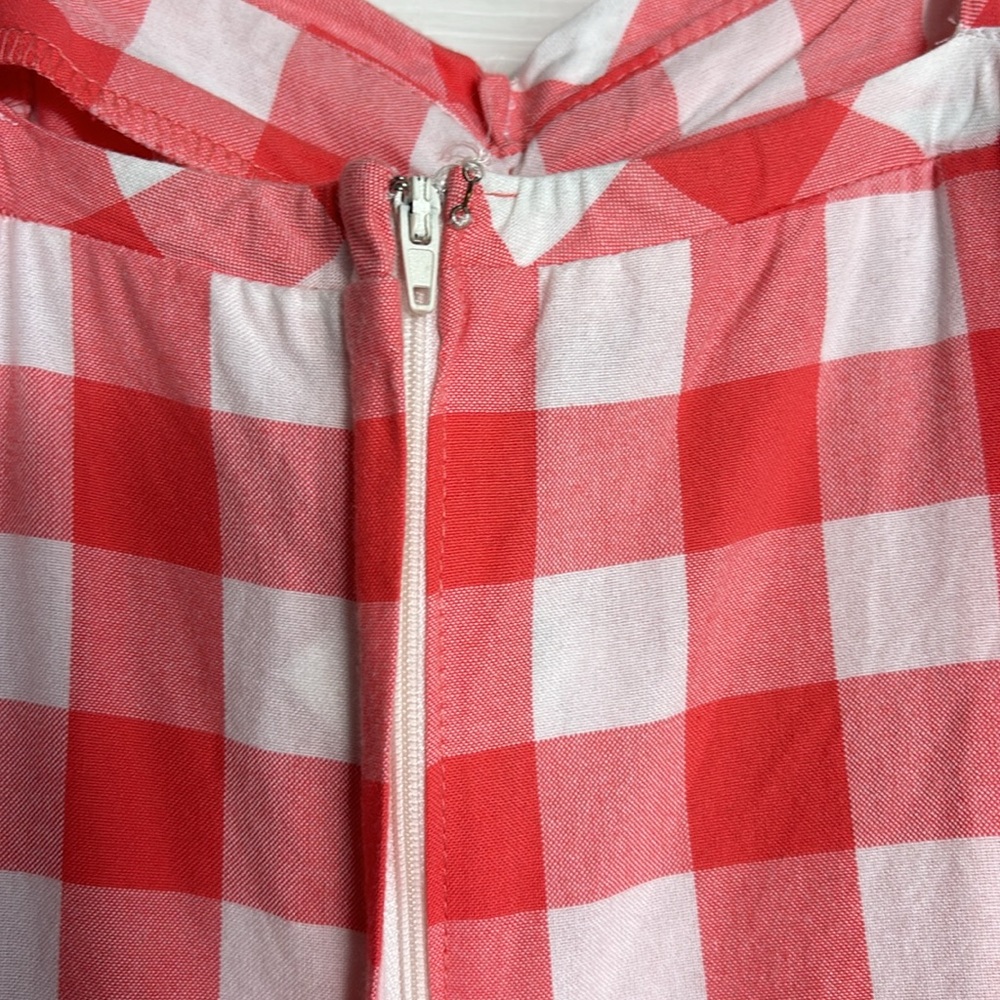 Pink Gingham Midi Dress with Tie Straps - Picture 8 of 16